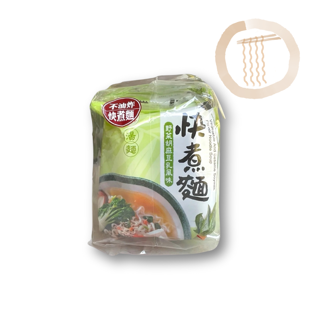Vegetable & Sesame Soymilk Flavor Noodle Soup（4packs）淨斯快煮麵-野菜胡麻豆乳湯麵（4入/袋）Best by 05/24/2026