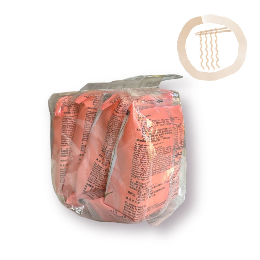 Thai-Style Hot Pot Flavor Noodle Soup（4packs） 淨斯快煮麵-泰式酸辣湯麵（4入/袋）/ Best by 06/21/2026 - Jing Si Books & Cafe