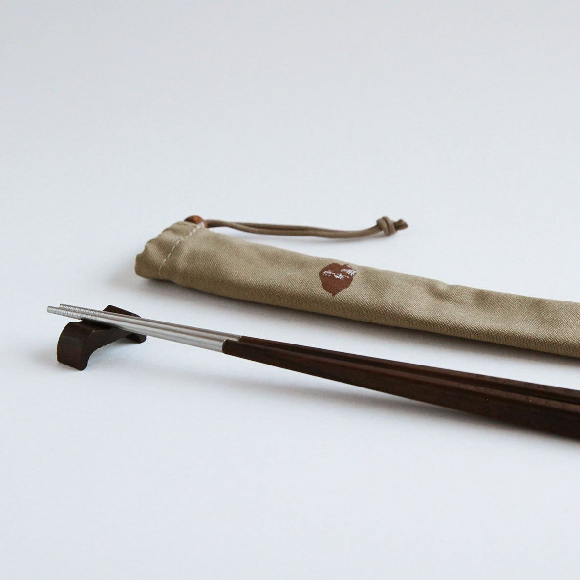 Dual Stainless Steel and Classic Wood Chopsticks - Jing Si Books & Cafe